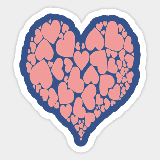 A Heart Of Hearts Romantic Design Monotone Pink Sticker